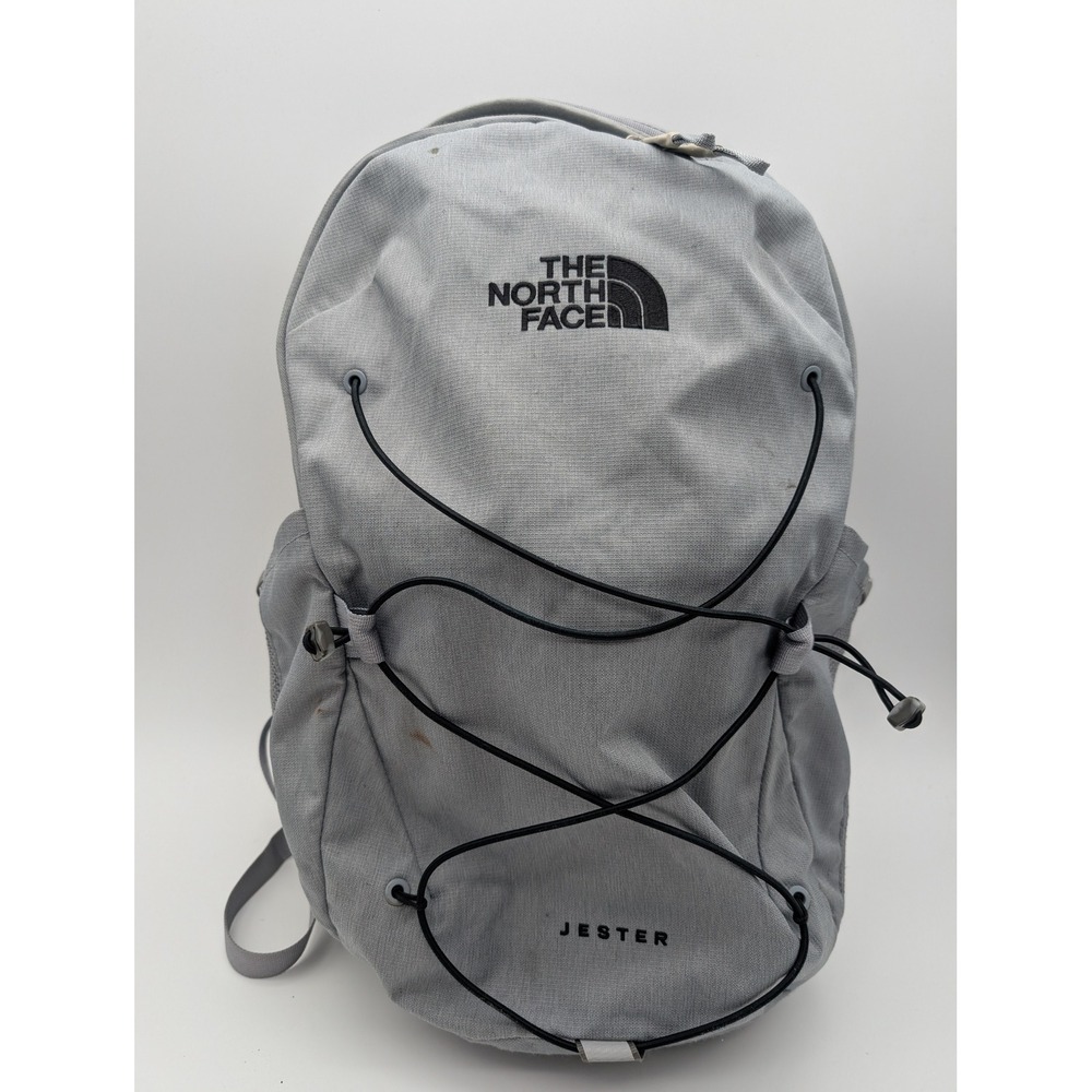 The North Face Jester Backpack Light Gray FlexVent Bungee Daypack
